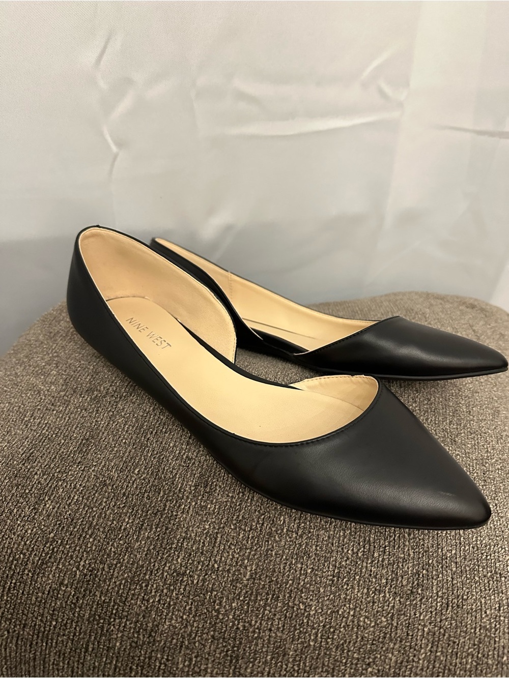 Nine West Black Pointed Toe D'Orsay Flats